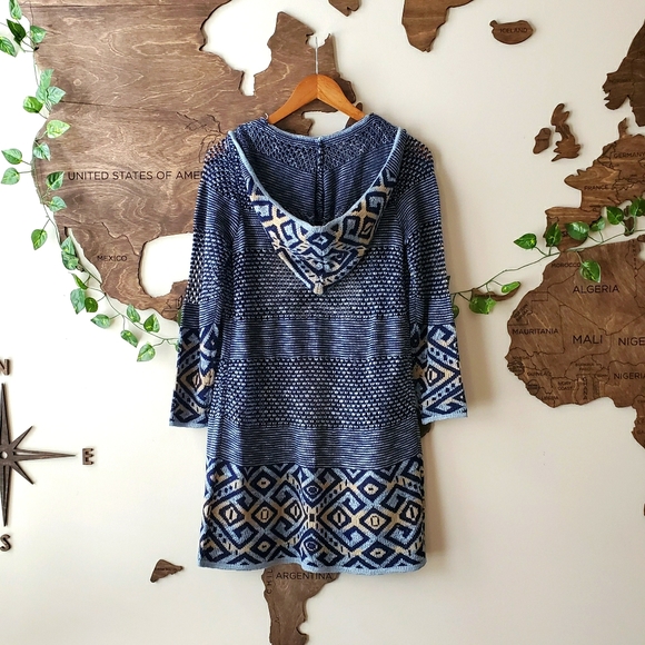 NWOT🔥Boho Hooded Knit Cardigan💙 - Picture 4 of 7